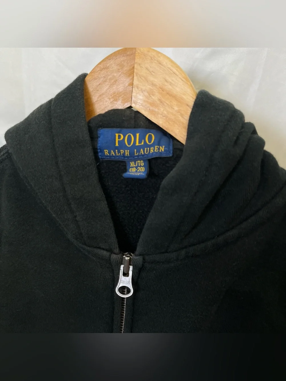 Polo Ralph Lauren Boy's Cotton-Blend‎ Fleece Hoodie Full Zip Black XL